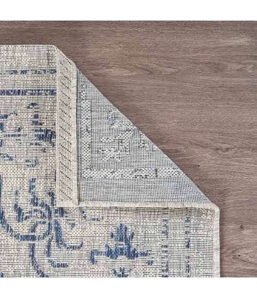 LR Home Sun Shower 81249 Navy/ Gray 1'10" X 3'0 Rect. Rug