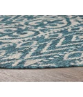 LR Home Sun Shower 81250 Teal/ Beige 7'-6" X 7'-6" Round Rug