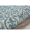LR Home Sun Shower 81250 Teal/ Beige 7'-6" X 7'-6" Round Rug