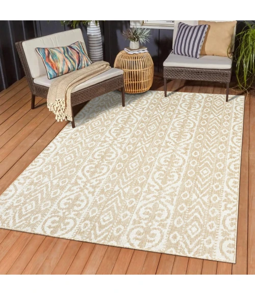 LR Home Sunshower Beige SUNSH 6ft.6in. x 9ft. Rectangle Rug
