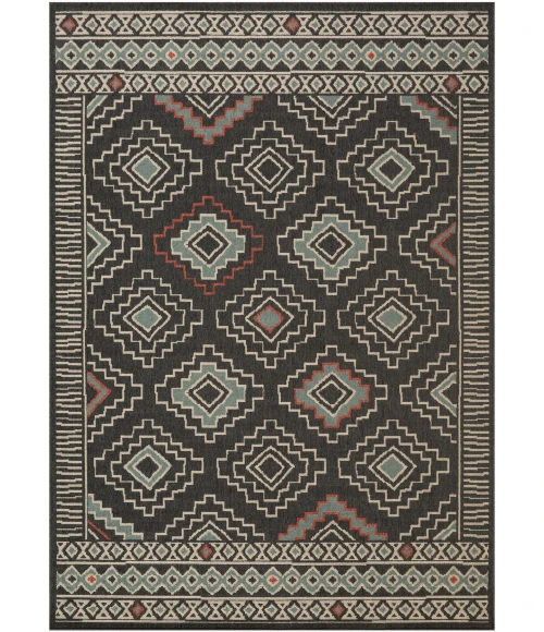 LR Home Tribu Black TRIBU 5ft. x 7ft. Rectangle Rug