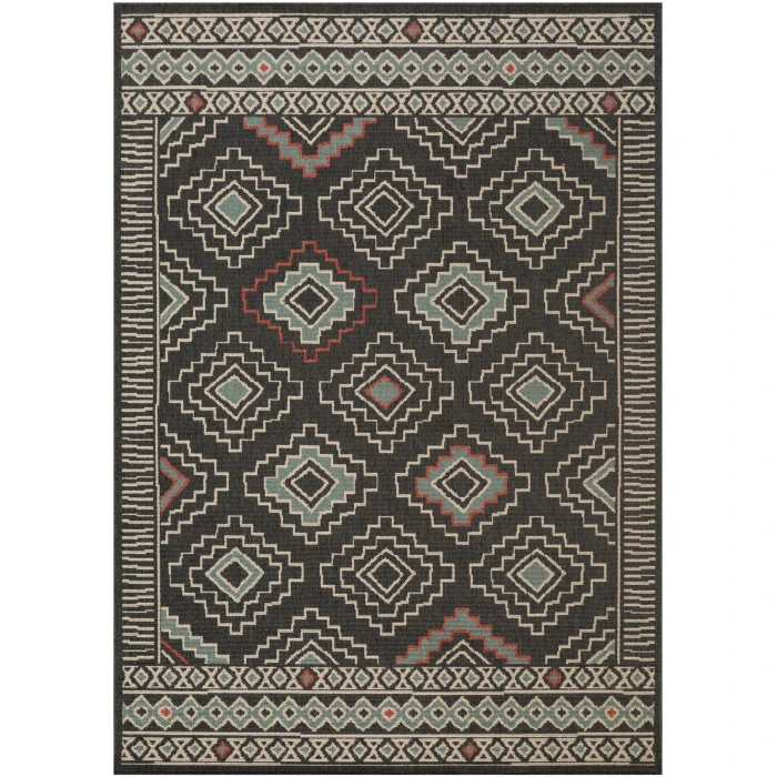 Rugs Town Black TRIBU 8ft. x 9ft.9in. Rectangle Rug