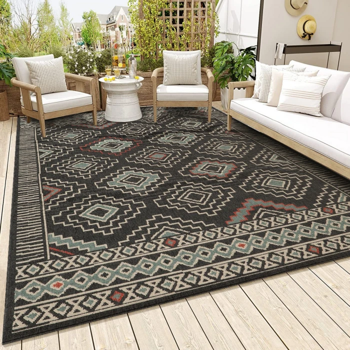 Rugs Town Black TRIBU 8ft. x 9ft.9in. Rectangle Rug
