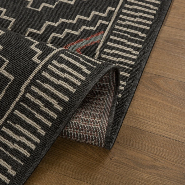 Rugs Town Black TRIBU 8ft. x 9ft.9in. Rectangle Rug