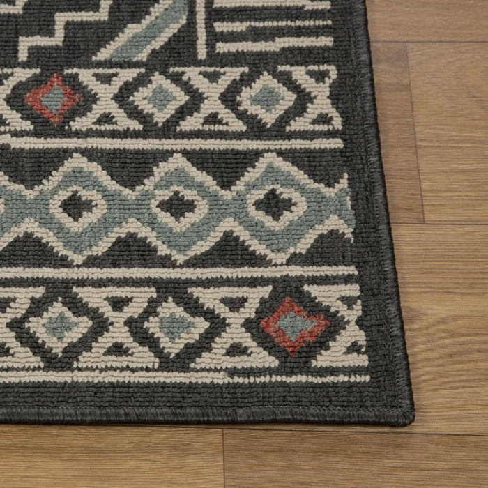 Rugs Town Black TRIBU 8ft. x 9ft.9in. Rectangle Rug