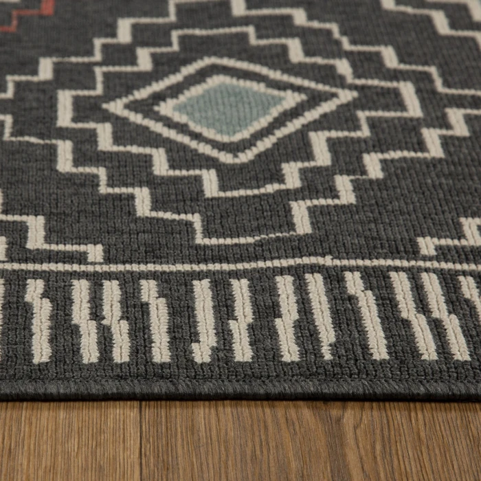 Rugs Town Black TRIBU 8ft. x 9ft.9in. Rectangle Rug