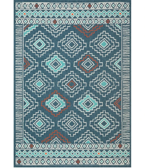 LR Home Tribu Blue TRIBU 5ft. x 7ft. Rectangle Rug