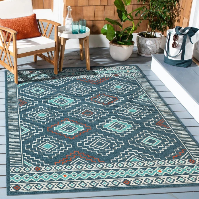 Rugs Town Blue TRIBU 8ft. x 9ft.9in. Rectangle Rug