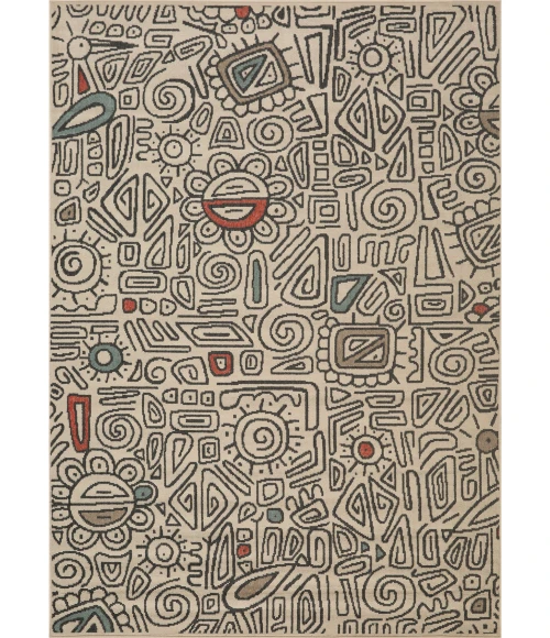 LR Home Tribu Beige TRIBU 2ft. x 3ft. Rectangle Rug