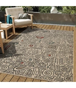 LR Home Tribu Beige TRIBU 5ft. x 7ft. Rectangle Rug