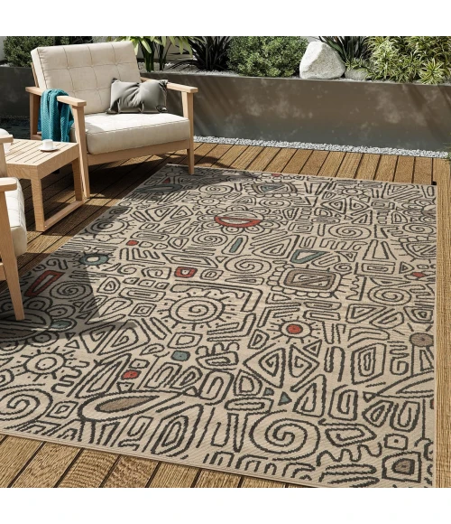 Rugs Town Tribu Beige TRIBU 8ft. x 9ft.9in. Rectangle Rug