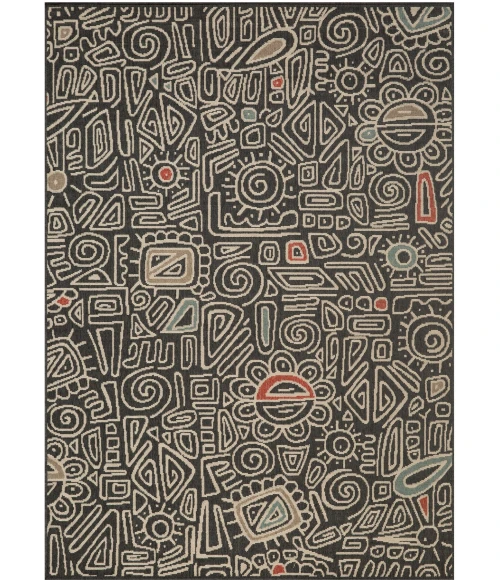 LR Home Tribu Black TRIBU 2ft. x 3ft. Rectangle Rug