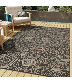 LR Home Tribu Black TRIBU 5ft. x 7ft. Rectangle Rug