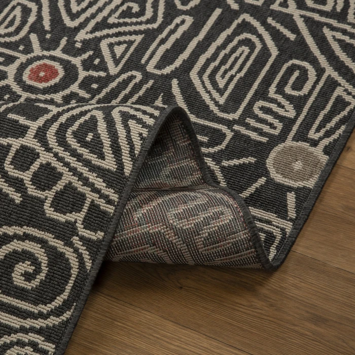 Rugs Town Black TRIBU 8ft. x 9ft.9in. Rectangle Rug