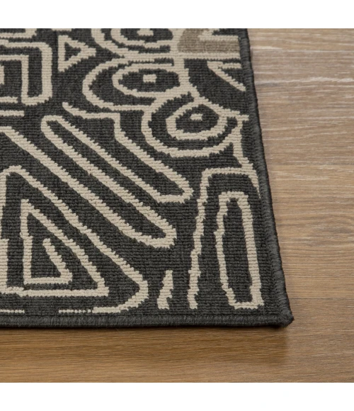 LR Home Tribu Black TRIBU 2ft. x 3ft. Rectangle Rug