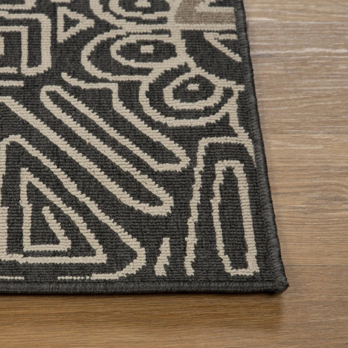 Rugs Town Black TRIBU 8ft. x 9ft.9in. Rectangle Rug