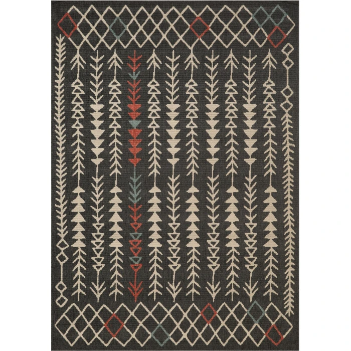 Rugs Town Black TRIBU 8ft. x 9ft.9in. Rectangle Rug