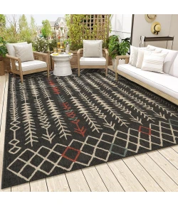 LR Home Tribu Black TRIBU 8ft. x 9ft.9in. Rectangle Rug