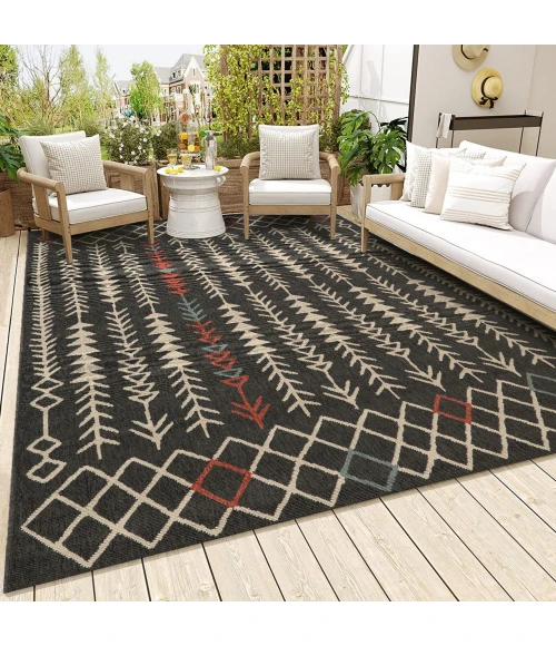 Rugs Town Tribu Black TRIBU 8ft. x 9ft.9in. Rectangle Rug