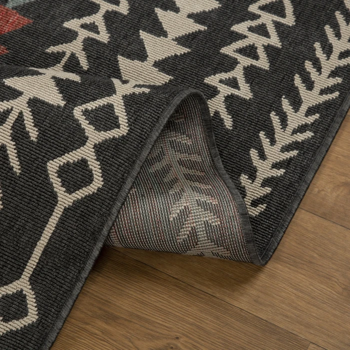 Rugs Town Black TRIBU 8ft. x 9ft.9in. Rectangle Rug