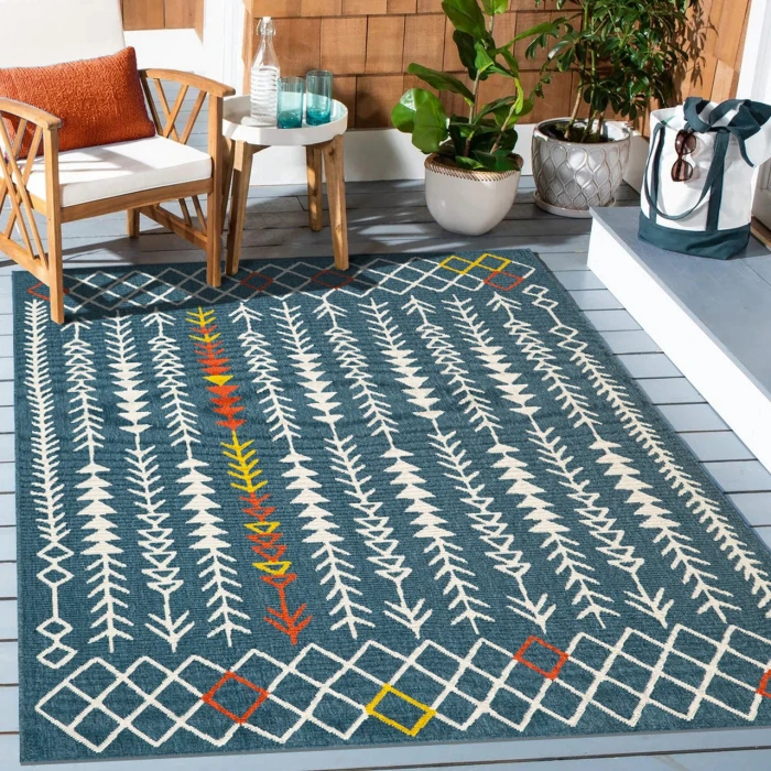 Rugs Town Blue TRIBU 8ft. x 9ft.9in. Rectangle Rug