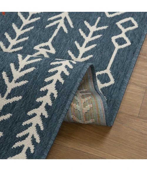 LR Home Tribu Blue TRIBU 5ft. x 7ft. Rectangle Rug