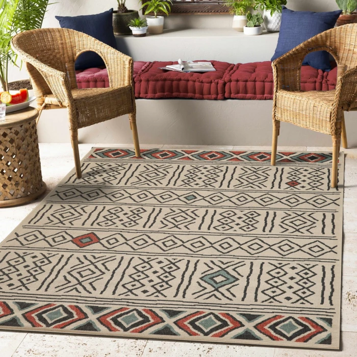 Rugs Town Beige TRIBU 8ft. x 9ft.9in. Rectangle Rug
