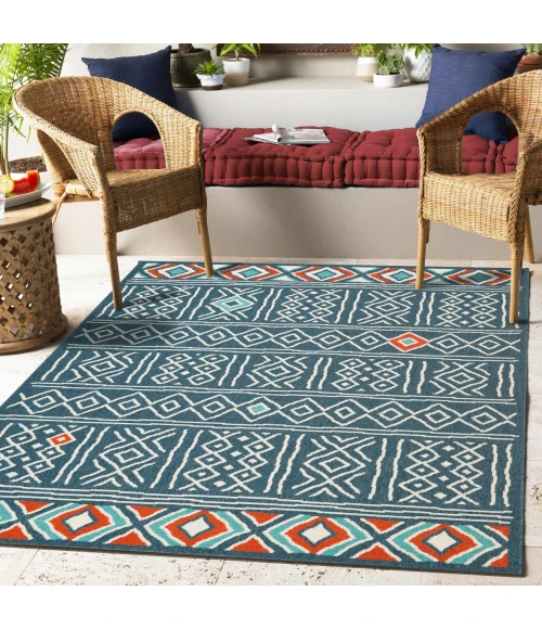 LR Home Tribu Blue TRIBU 8ft. x 9ft.9in. Rectangle Rug