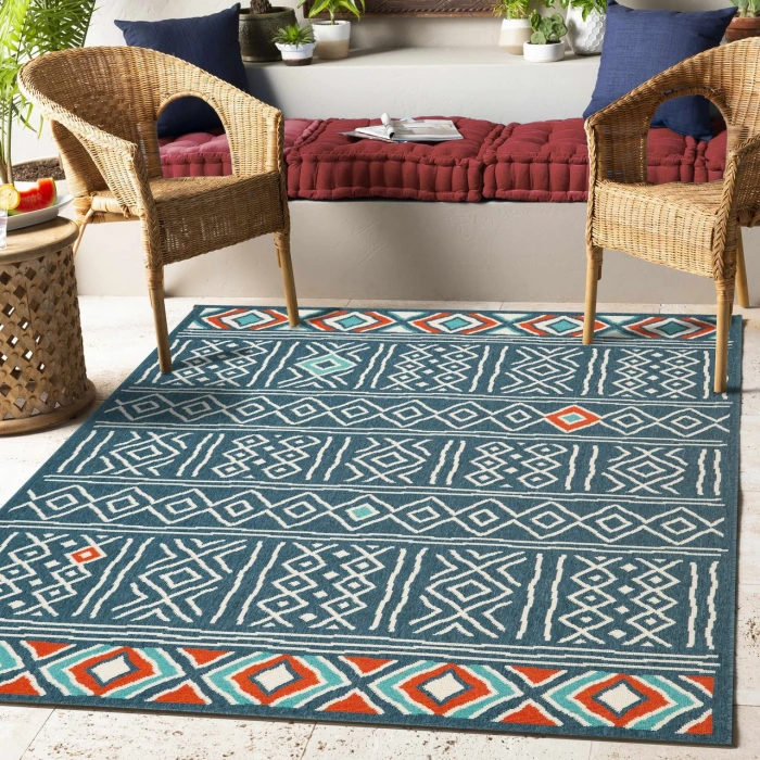 Rugs Town Blue TRIBU 8ft. x 9ft.9in. Rectangle Rug