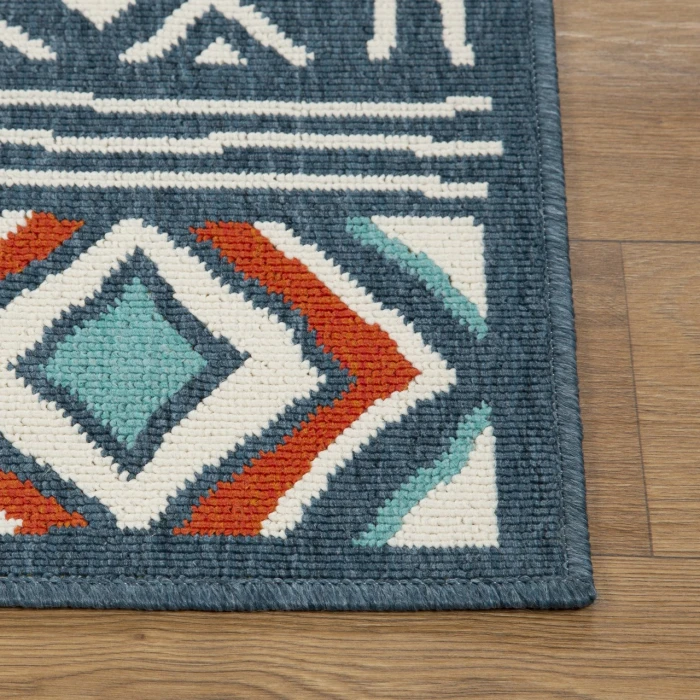 Rugs Town Blue TRIBU 8ft. x 9ft.9in. Rectangle Rug