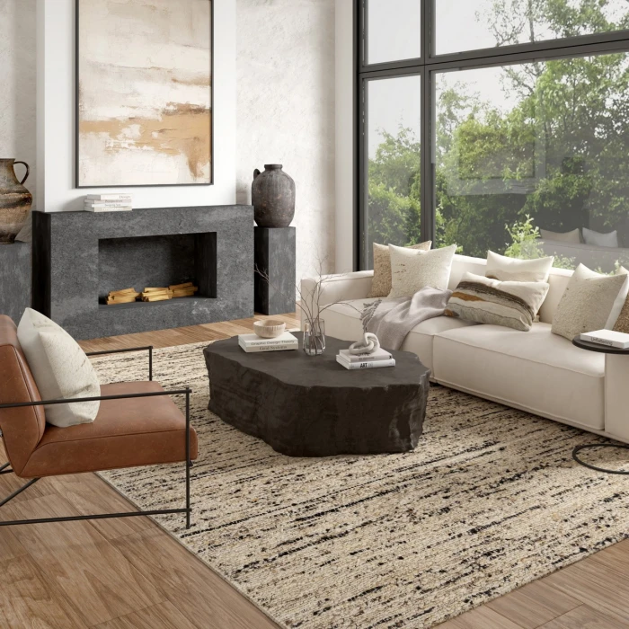 Rugs Town Beige VALOU 7ft.9in. x 9ft.9in. Rectangle Rug