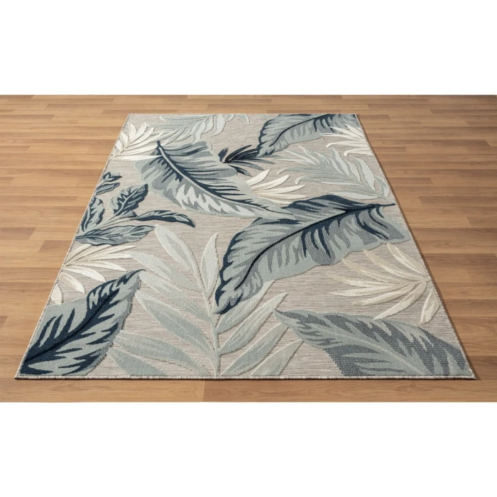 LR Home Veranda 82101 Beige/ Blue 5'0" X 7'0 Rect. Rug