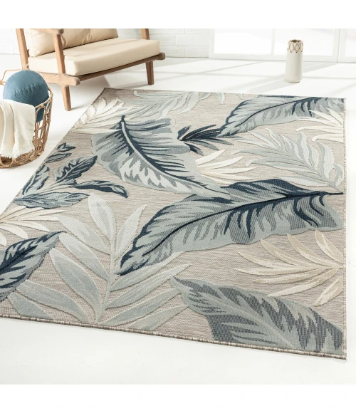 LR Home Veranda 82101 Beige/ Blue 5'0" X 7'0 Rect. Rug