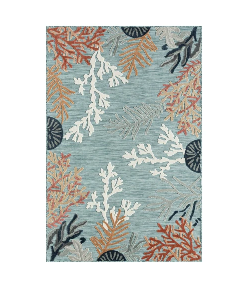 LR Home Veranda 82103 Aqua Multi 5'0" X 7'0 Rect. Rug