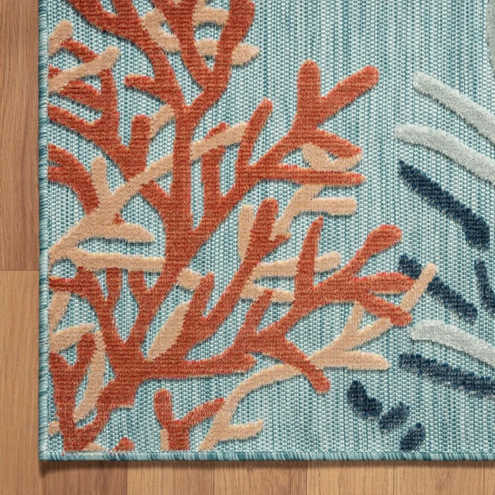 Rugs Town 82103 Aqua Multi 5'0" X 7'0 Rect. Rug