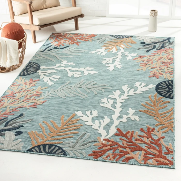Rugs Town 82103 Aqua Multi 5'0" X 7'0 Rect. Rug