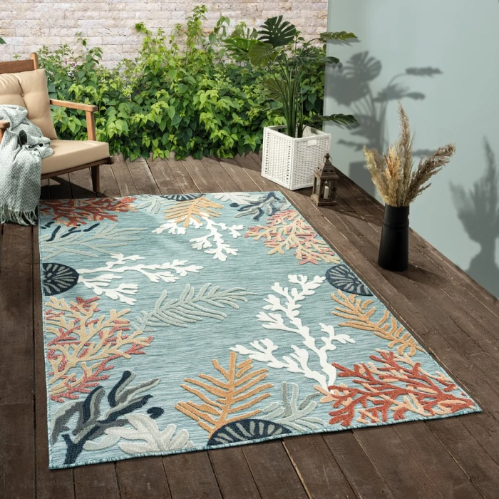 Rugs Town 82103 Aqua Multi 5'0" X 7'0 Rect. Rug