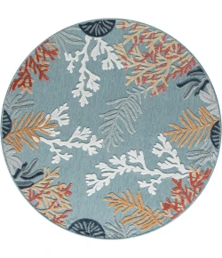 LR Home Veranda Blue VERND 7ft.6in. Round Rug