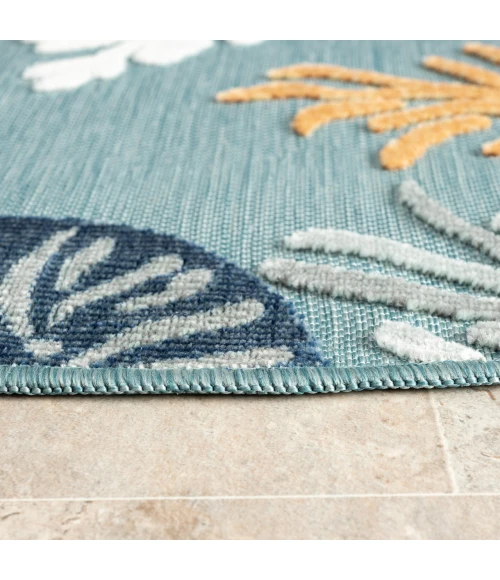 LR Home Veranda Blue VERND 7ft.6in. Round Rug