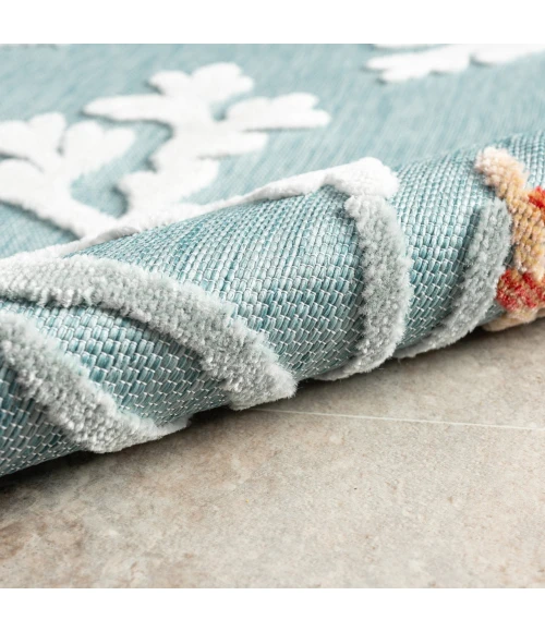 LR Home Veranda Blue VERND 7ft.6in. Round Rug