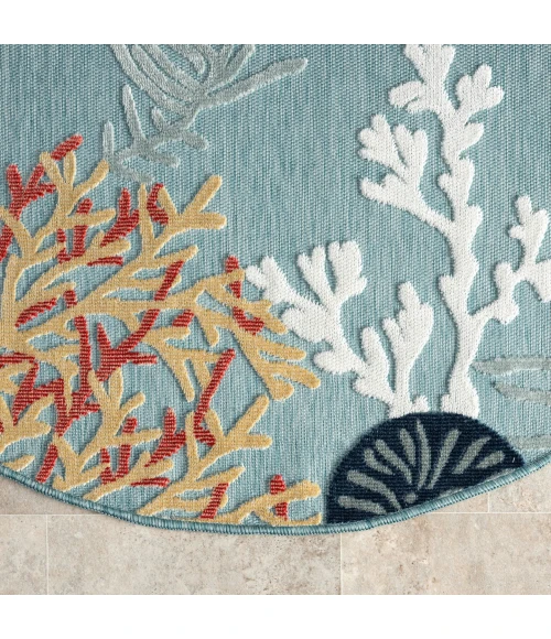 LR Home Veranda Blue VERND 7ft.6in. Round Rug