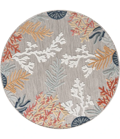 LR Home Veranda Beige VERND 5ft.3in. x 5ft.3in. Round Rug