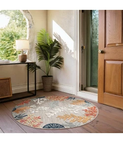 LR Home Veranda Beige VERND 7ft.6in. Round Rug
