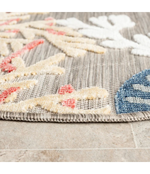 LR Home Veranda Beige VERND 5ft.3in. x 5ft.3in. Round Rug