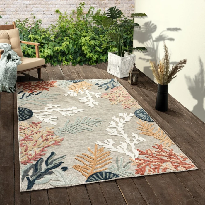 Rugs Town 82104 Beige/ Multi 5'0" X 7'0 Rect. Rug