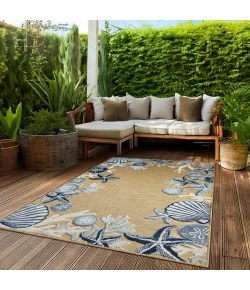 LR Home Veranda Tan VERND 7ft.9in. x 9ft.9in. Rectangle Rug