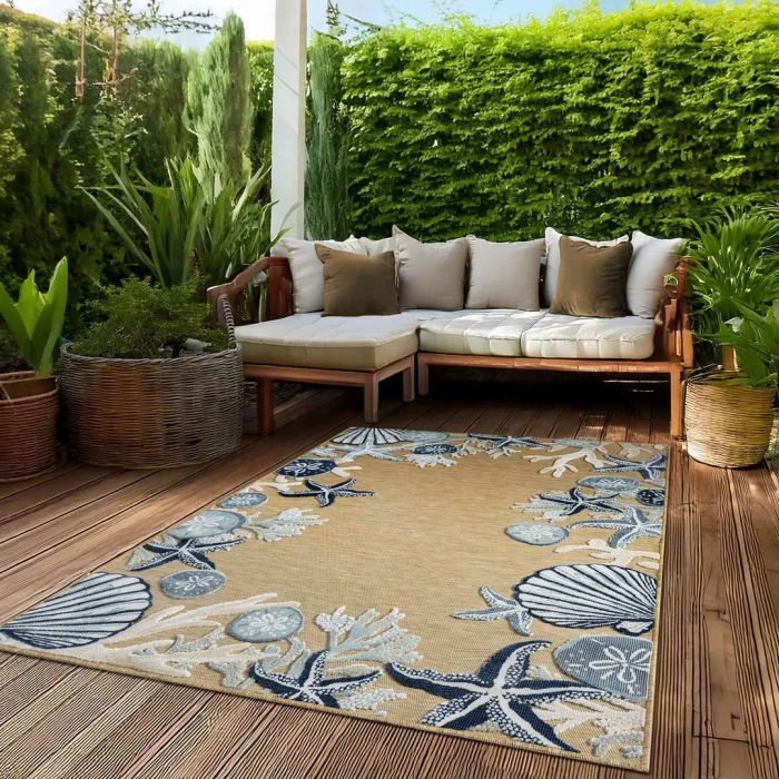 LR Home Veranda Tan Kenya 5ft. x 7ft. Rect. Rug
