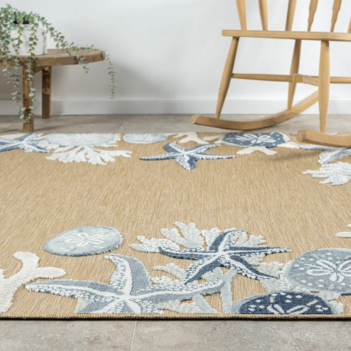 LR Home Veranda Tan Kenya 5ft. x 7ft. Rect. Rug
