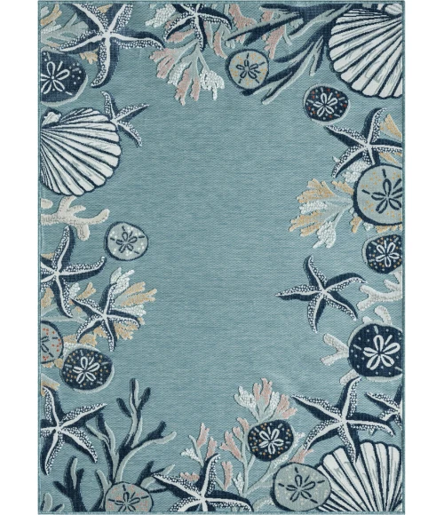 LR Home Veranda Blue VERND 5ft. x 7ft. Rectangle Rug
