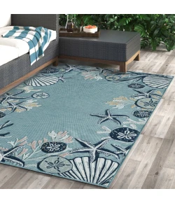 LR Home Veranda Blue VERND 7ft.9in. x 9ft.9in. Rectangle Rug